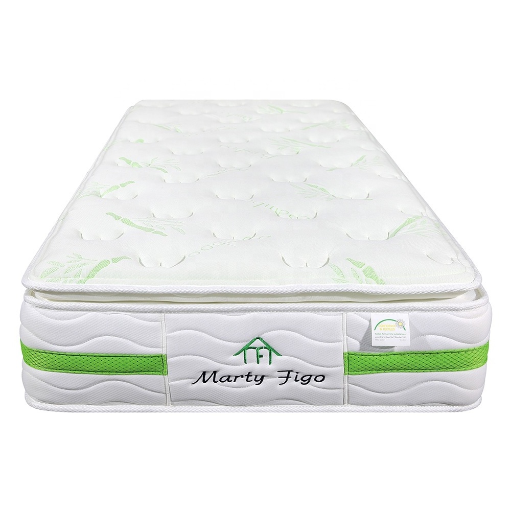 Sweet night mattress fabric Breathable 3 Zone Pocket Spring Foam Bamboo Mattress Latex Wholesale Queen Size Soft