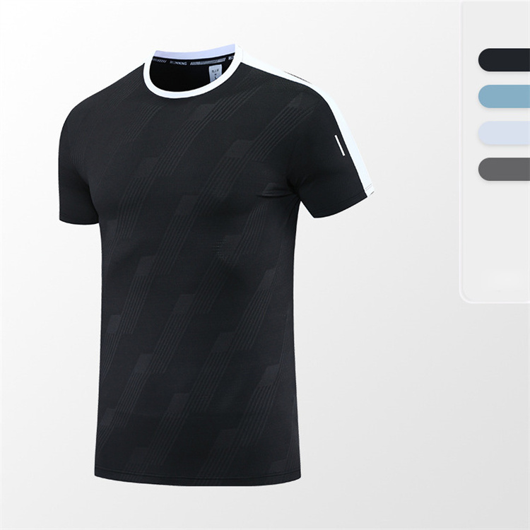 Man high quality activewear O Neck Running Shirt Breathable 90 polyester 10 spandex t shirt