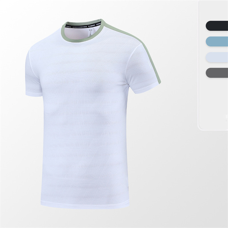 Man high quality activewear O Neck Running Shirt Breathable 90 polyester 10 spandex t shirt