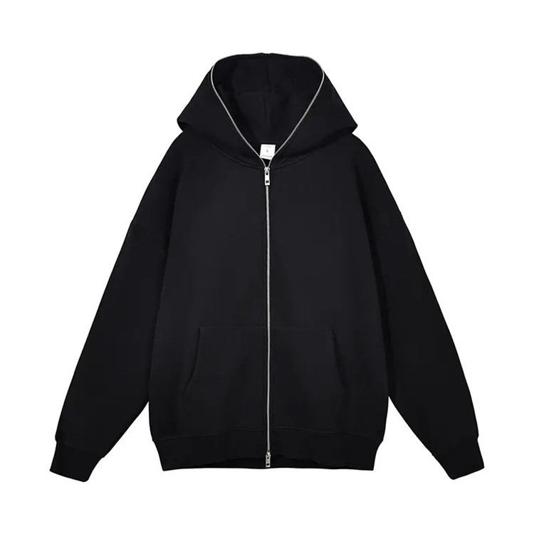 Wholesale high quality hoodie men hip hop blank full face zip hoodie men cotton oversized full zip up hoodie