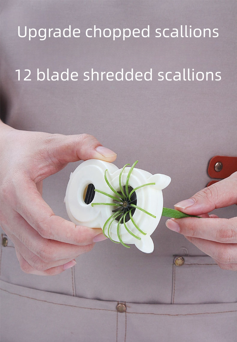 Household Stainless Steel Scallion Knife Kitchen Stainless Steel Shredder Multifunctional Sharp Scallion Cutter