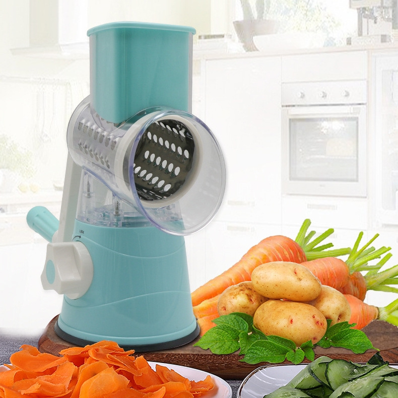 Multi Functional Plastic Vegetable Cutter Kitchen Small Tools Food Chopper Hand Cranked Drum Vegetable Chopper