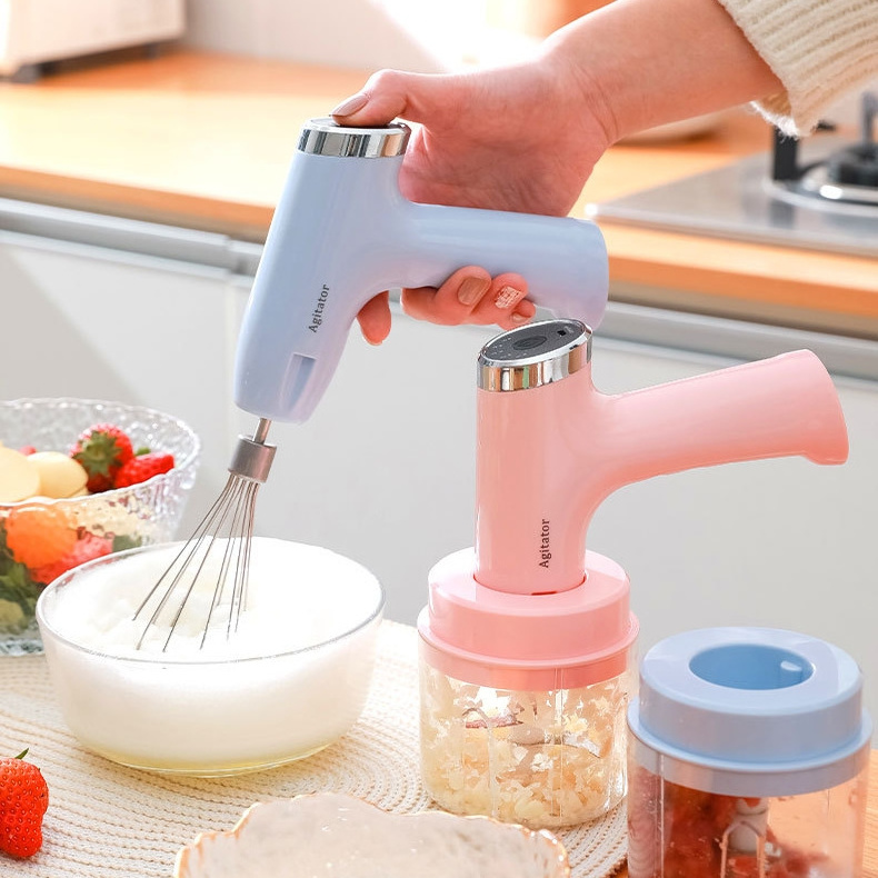 Multifunctional Wireless Five Speed Three In One Electric Mini USB Handheld Charging Mixer Electric Garlic Pester meat Grinder