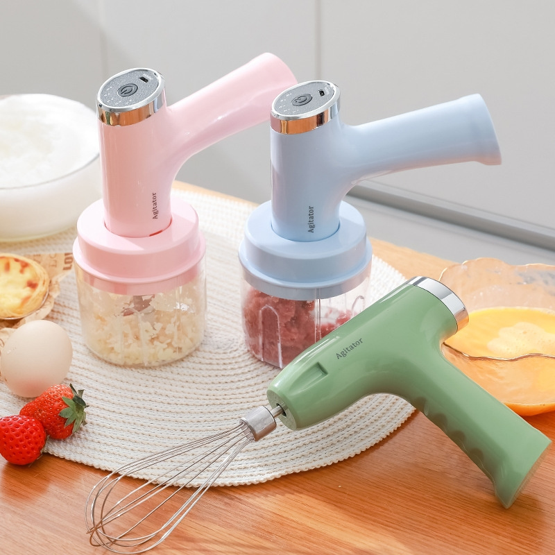 Multifunctional Wireless Five Speed Three In One Electric Mini USB Handheld Charging Mixer Electric Garlic Pester meat Grinder