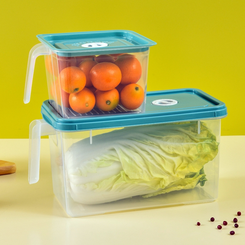 Refrigerator Storage Box With Handle Portable Storage And Preservation Box Food Grade Storage Box With Lid