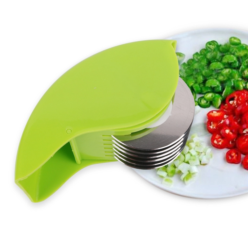 Multi Functional Stainless Steel Roller Scallion And Garlic Cutter kitchen Plastic Quick Vegetable Salad Knife French Fry Nif