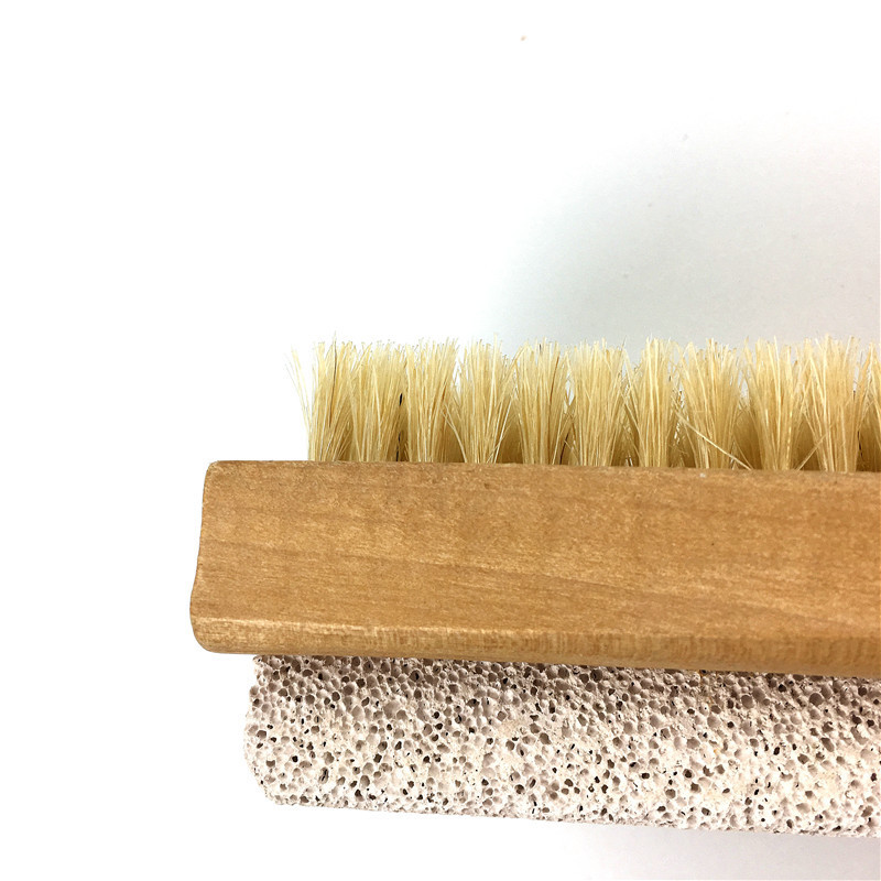 Wooden Bristle Pumice Brush Pumice Stone Nail Brush Foot Brush with Pumice Stone