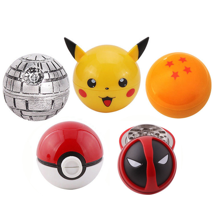 3 layers crusher Dead star Deadpool Dragon Ball Pikachu Poke ball star wars pokeball tobacco herb grinder