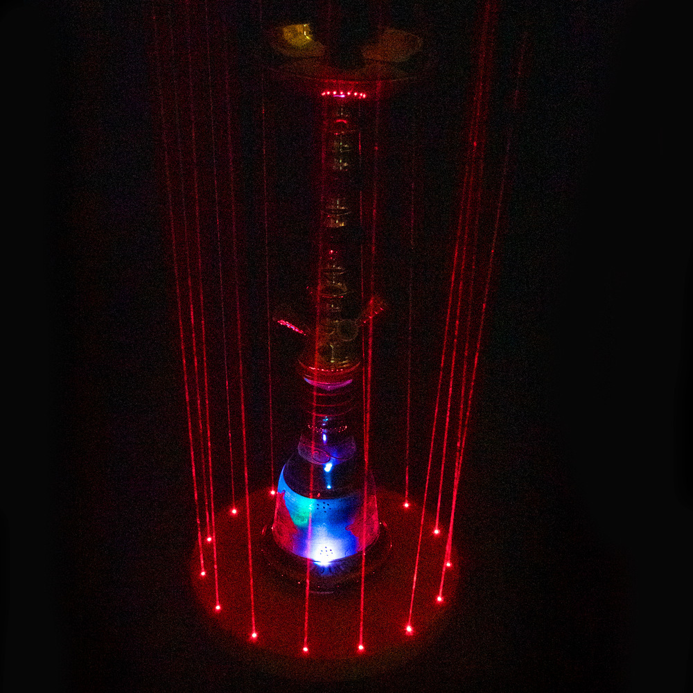 high quality hookah accessories 12 inch hookah LED laser light base for bar wooden lamp base