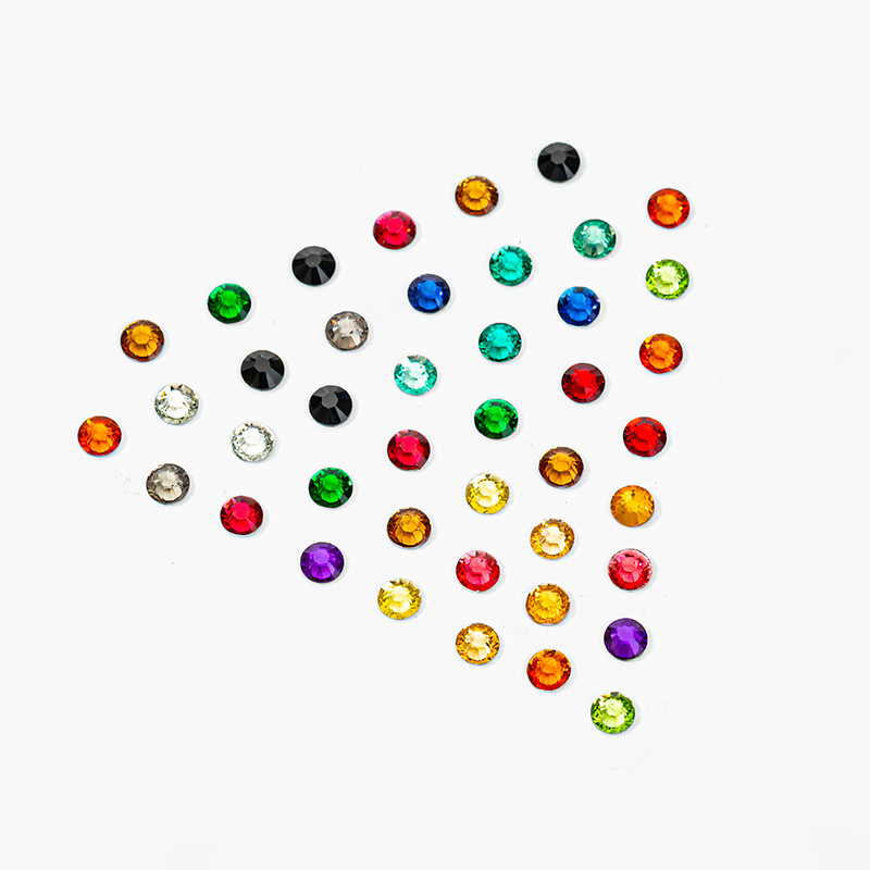 Juxin Colors round flatback 3mm 4mm 5mm 6mm resin beads Non Hotfix rhinestone for nail art shoes Flat Back