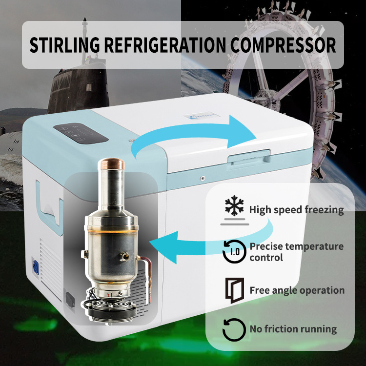 Refport -86C Portable Mini Vaccine Freezer Cryogenic Laboratory Deep Cooling Fridge Stirling Freezer