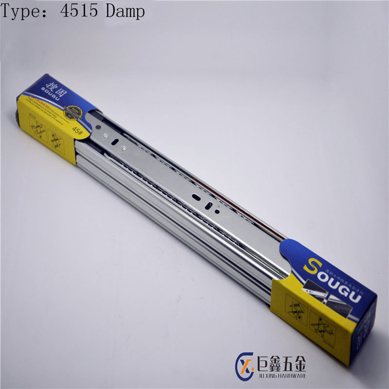 Slider Soft Close Drawer Slide Drawer Slides 71g/inch 1.5mm Triple Extension Drawer Slide Modern 20 Kitchen Products Buffer