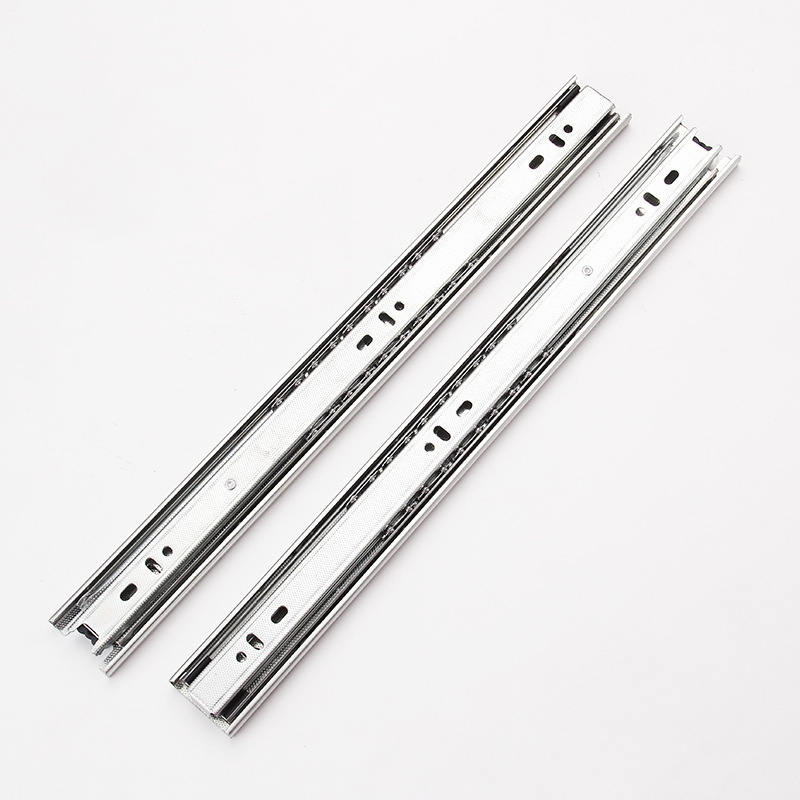 Heavy Duty  2 Ball Bearing Telescopic Locking Bayonet Push Open Soft Close Kitchen Cabinet Sliding Drawer Slides