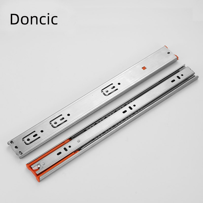 Doncic Stainless steel slide rail telescopic channel drawer slider cabinet rail soft close furniture hardware cabinet drawer