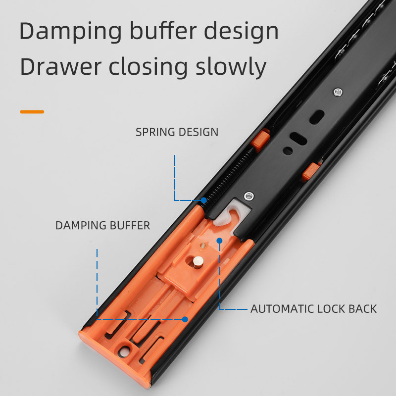 Doncic rail drawer telescopic channel roller drawer slide rail soft close and rebound telescope channel drawer slide rail