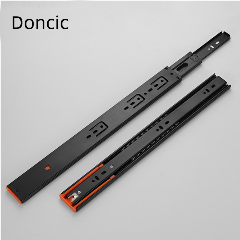 Doncic rail drawer telescopic channel roller drawer slide rail soft close and rebound telescope channel drawer slide rail