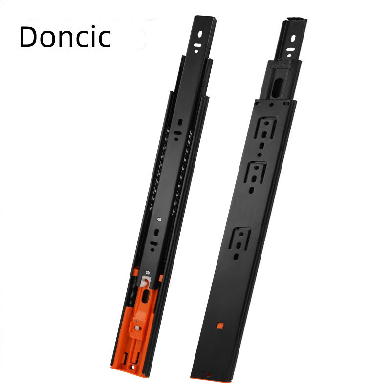 Doncic rail drawer telescopic channel roller drawer slide rail soft close and rebound telescope channel drawer slide rail