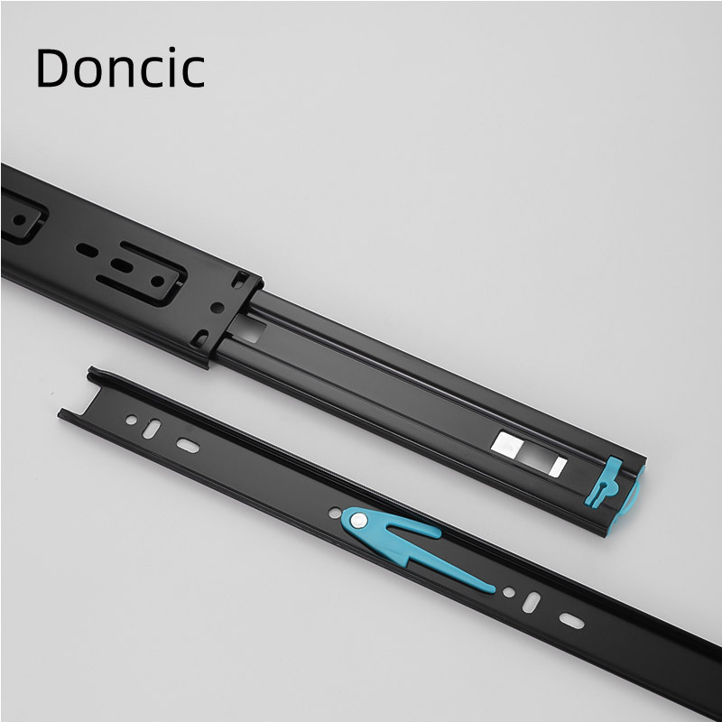 Doncic furniture full extension kitchen drawer channel slide ball drawer slides cabinet rail telescopic sliding cabinet hardware