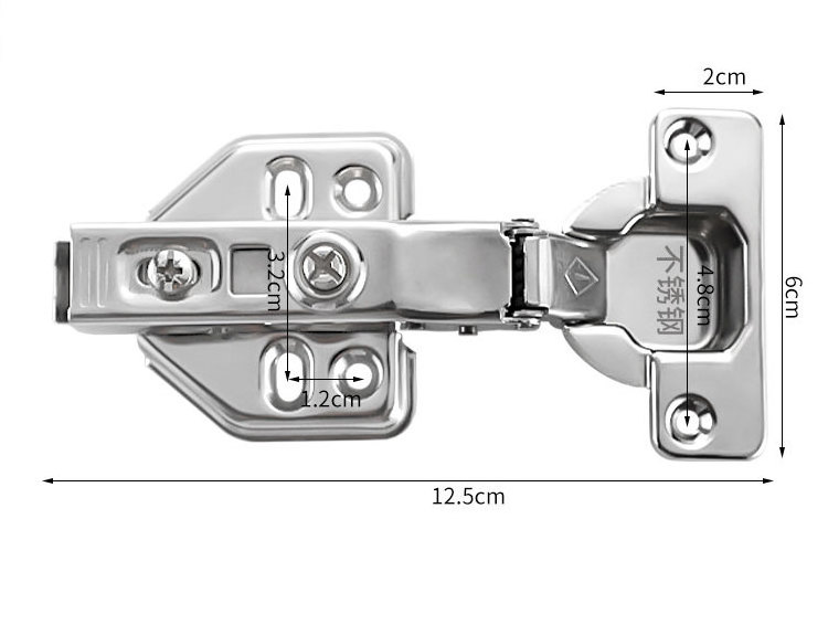 Furniture Hardware Kitchen Window Hinges Soft Closing Clip On Full Overlay Stainless Steel Hinges