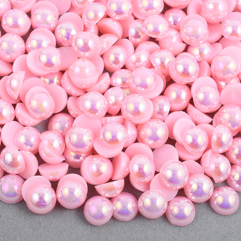 2 4 6 8 10 12 14mm White Flatback Pearls Half Round Pearl Beads For Nail Clothes Jewelry Decoration