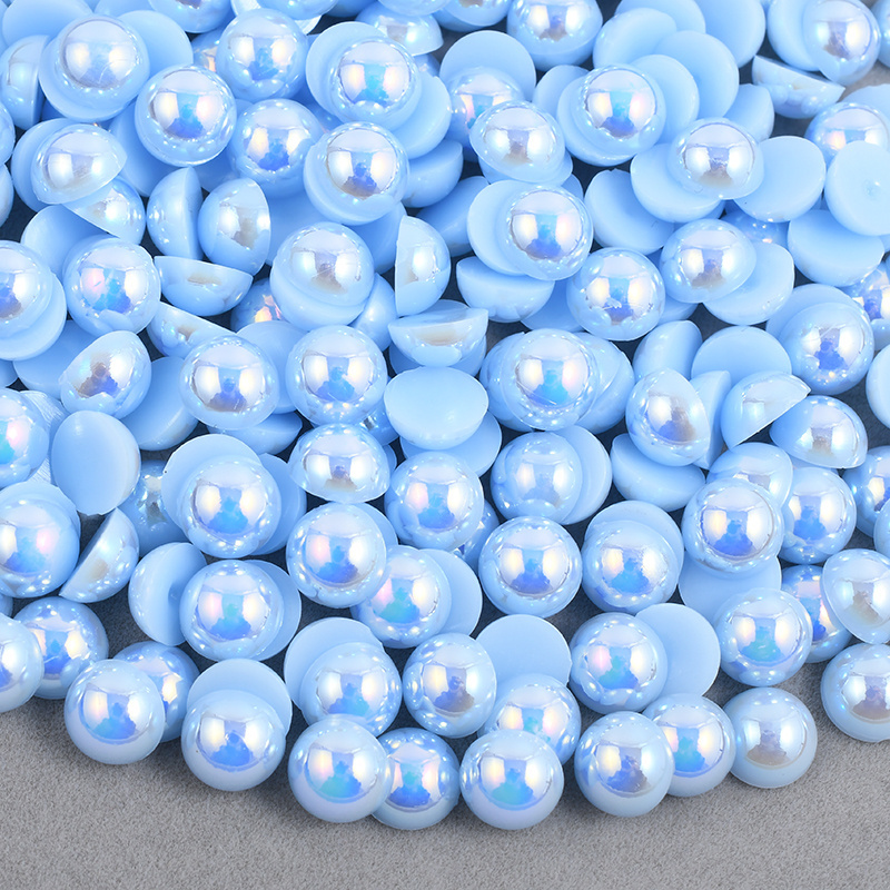 2 4 6 8 10 12 14mm White Flatback Pearls Half Round Pearl Beads For Nail Clothes Jewelry Decoration