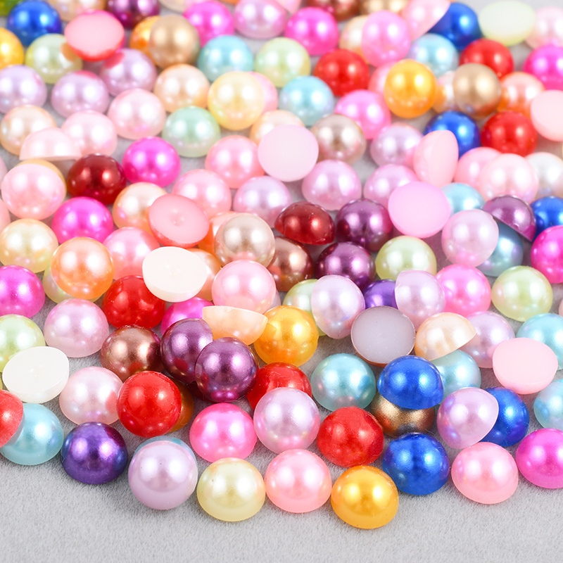 2 4 6 8 10 12 14mm White Flatback Pearls Half Round Pearl Beads For Nail Clothes Jewelry Decoration