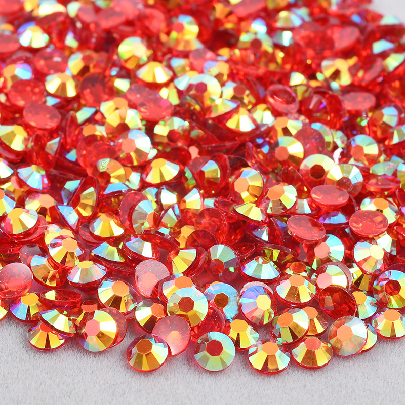 Wholesale 2mm 3mm 4mm 5mm 6mm Transparent AB Crystal Stones Flatback Resin Rhinestone For DIY Decoration