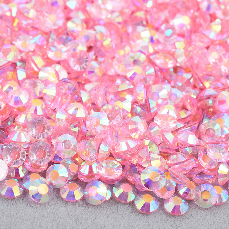 Wholesale 2mm 3mm 4mm 5mm 6mm Transparent AB Crystal Stones Flatback Resin Rhinestone For DIY Decoration