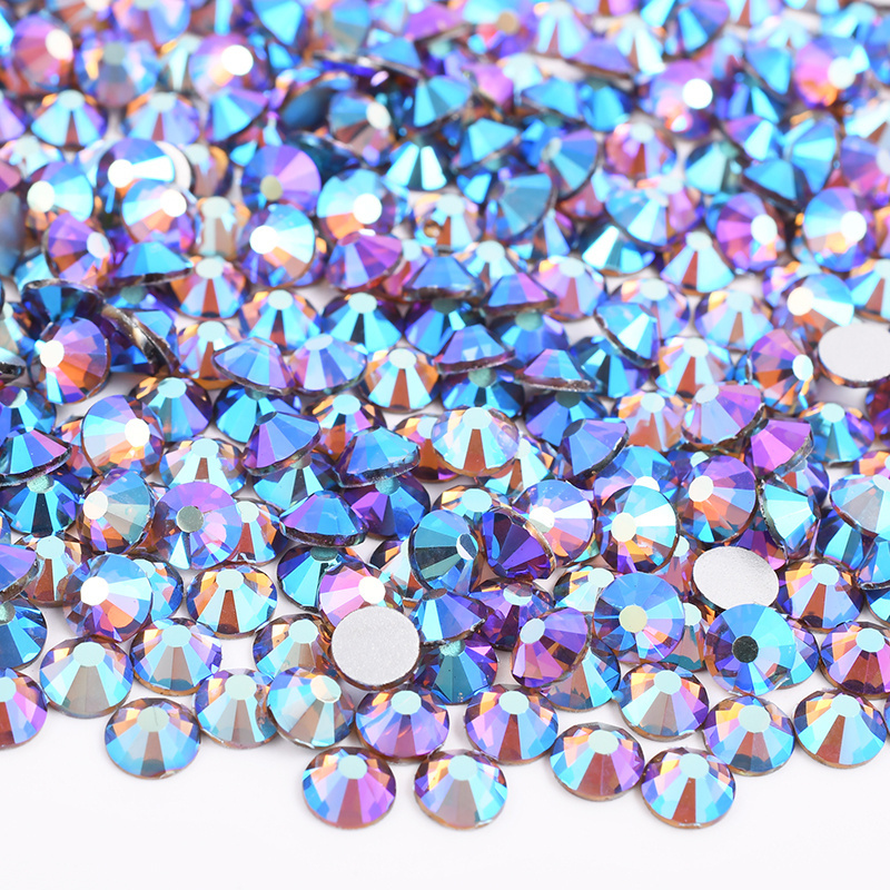 SS6 SS12 SS16 SS20 Purple Ghost Color Round Crystal Strass Non Hotfix Crystal Stone Glass Flat Back Rhinestone For Crafts