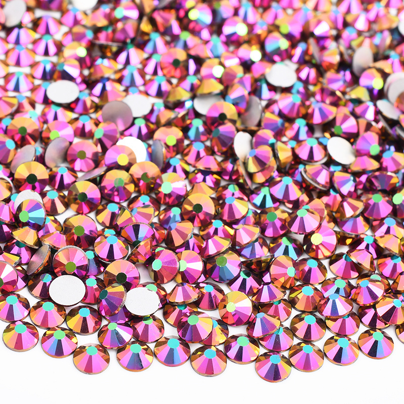 SS6 SS12 SS16 SS20 Purple Ghost Color Round Crystal Strass Non Hotfix Crystal Stone Glass Flat Back Rhinestone For Crafts