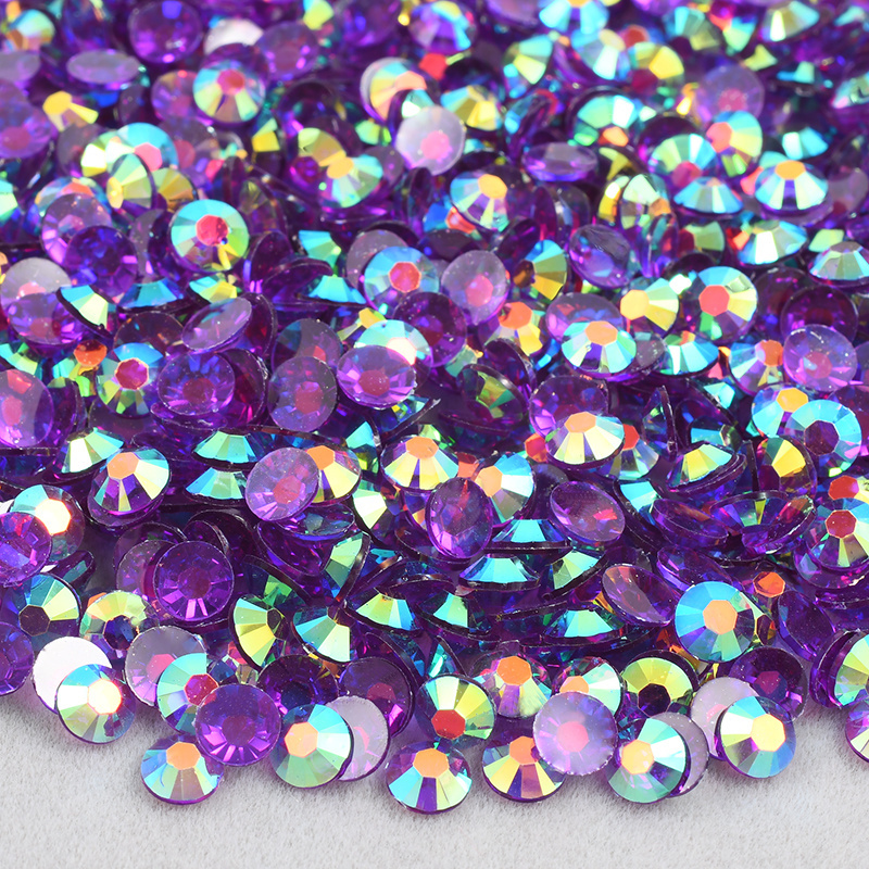 Wholesale 2mm 3mm 4mm 5mm 6mm Transparent AB Crystal Stones Flatback Resin Rhinestone For DIY Decoration