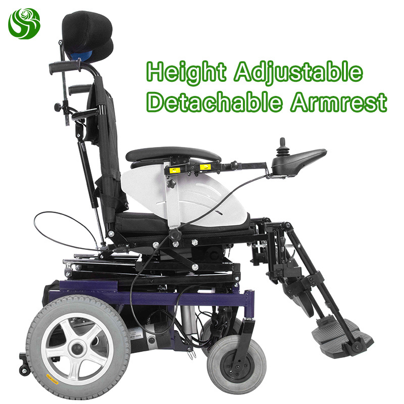 Juyi Motor Power Wheelchair Electric Aluminum Electric Wheelchair WIth Gas Spring Back