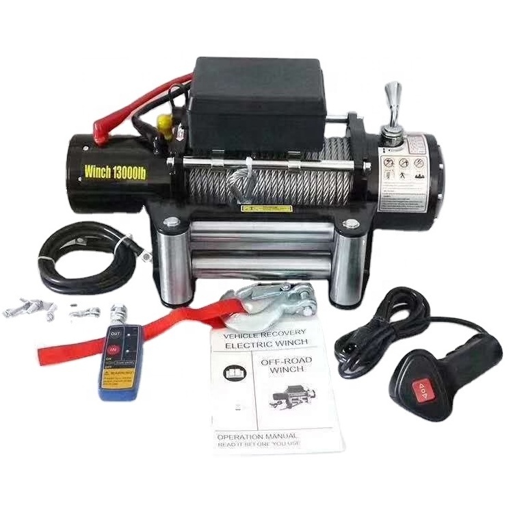 2000-12000lbs 12V 24V 4WD off road 4x4 car electric winch with synthetic rope