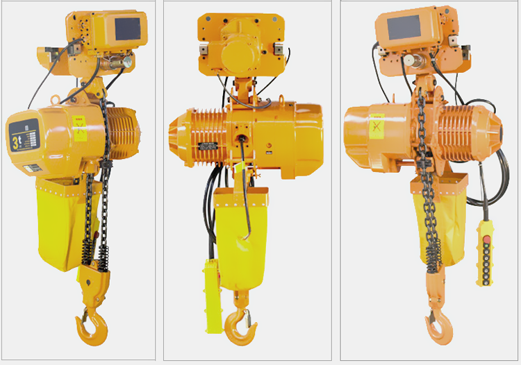 Juying crane 380v220v  HHBB Heavy Duty 3 ton electric chain hoist with trolley