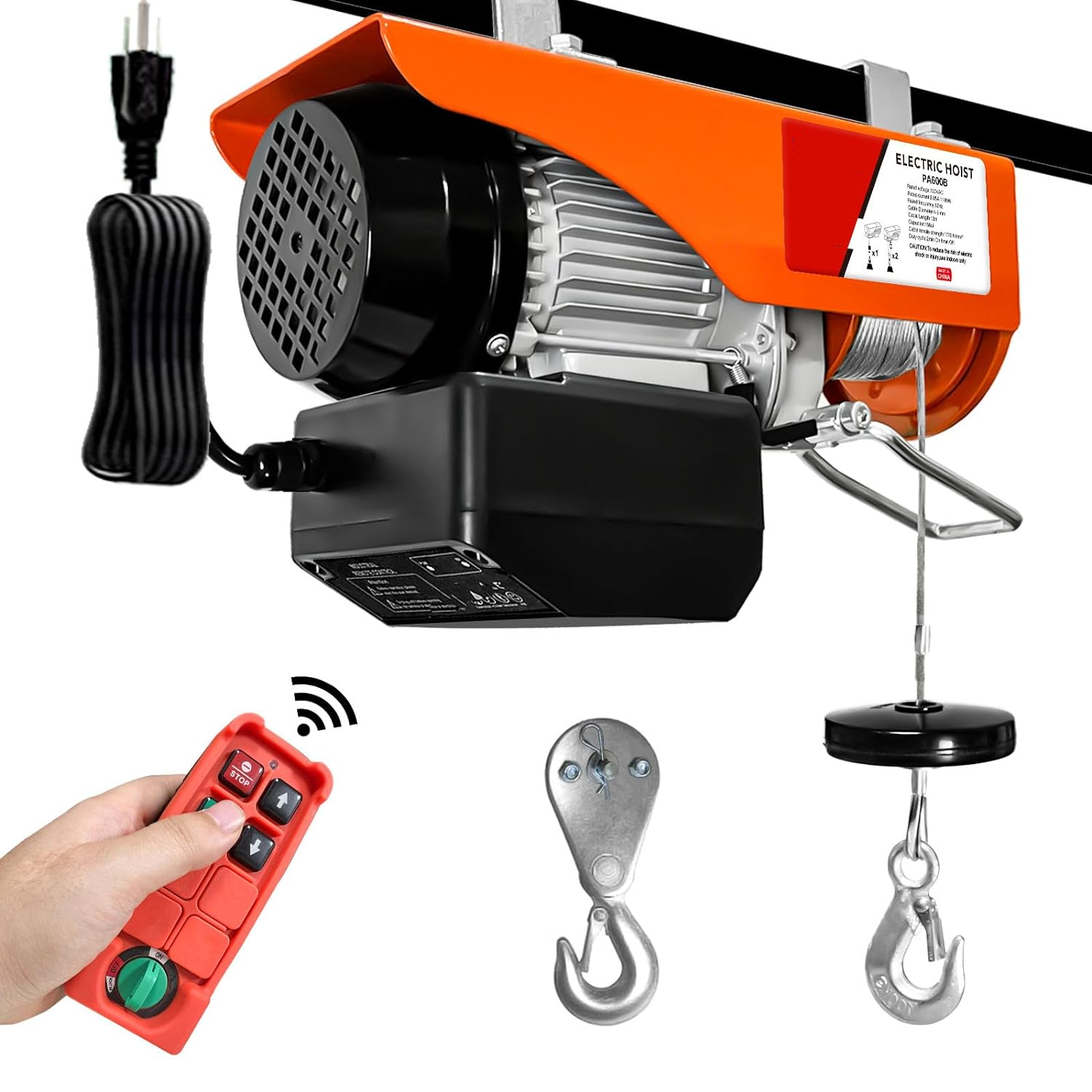 1200kg 5 ton 100t 10t mini european electric small hoist motor wire rope