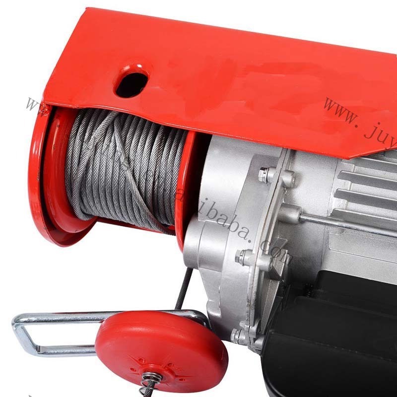 110v 120v electric winch wire rope hoist with trolley