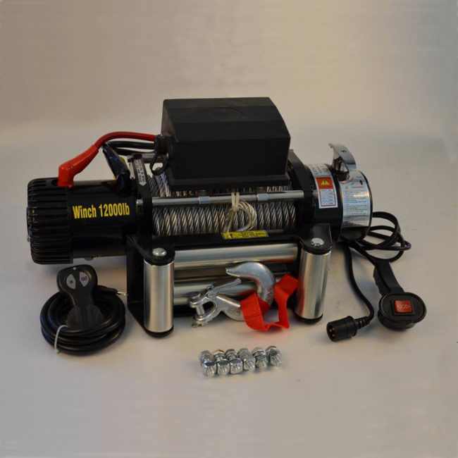 12/24V Electric Wire Rope Winch 4500, 5000, 6000 lbs with Remote Control