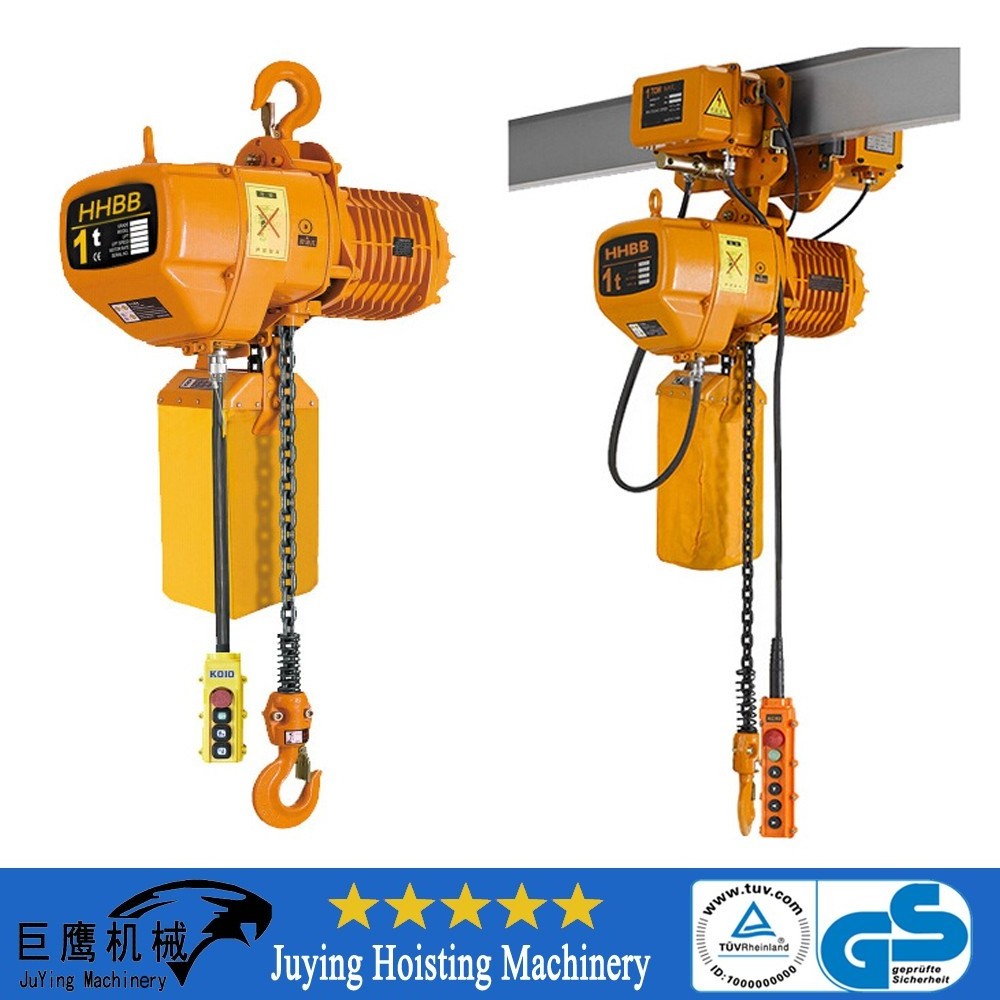 Juying crane 380v220v  HHBB Heavy Duty 3 ton electric chain hoist with trolley