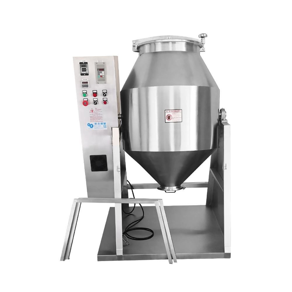 double cone dry detergent powder mixer powder blender Mixing machine screw sugar rotating rotary vacuum device drying mixer