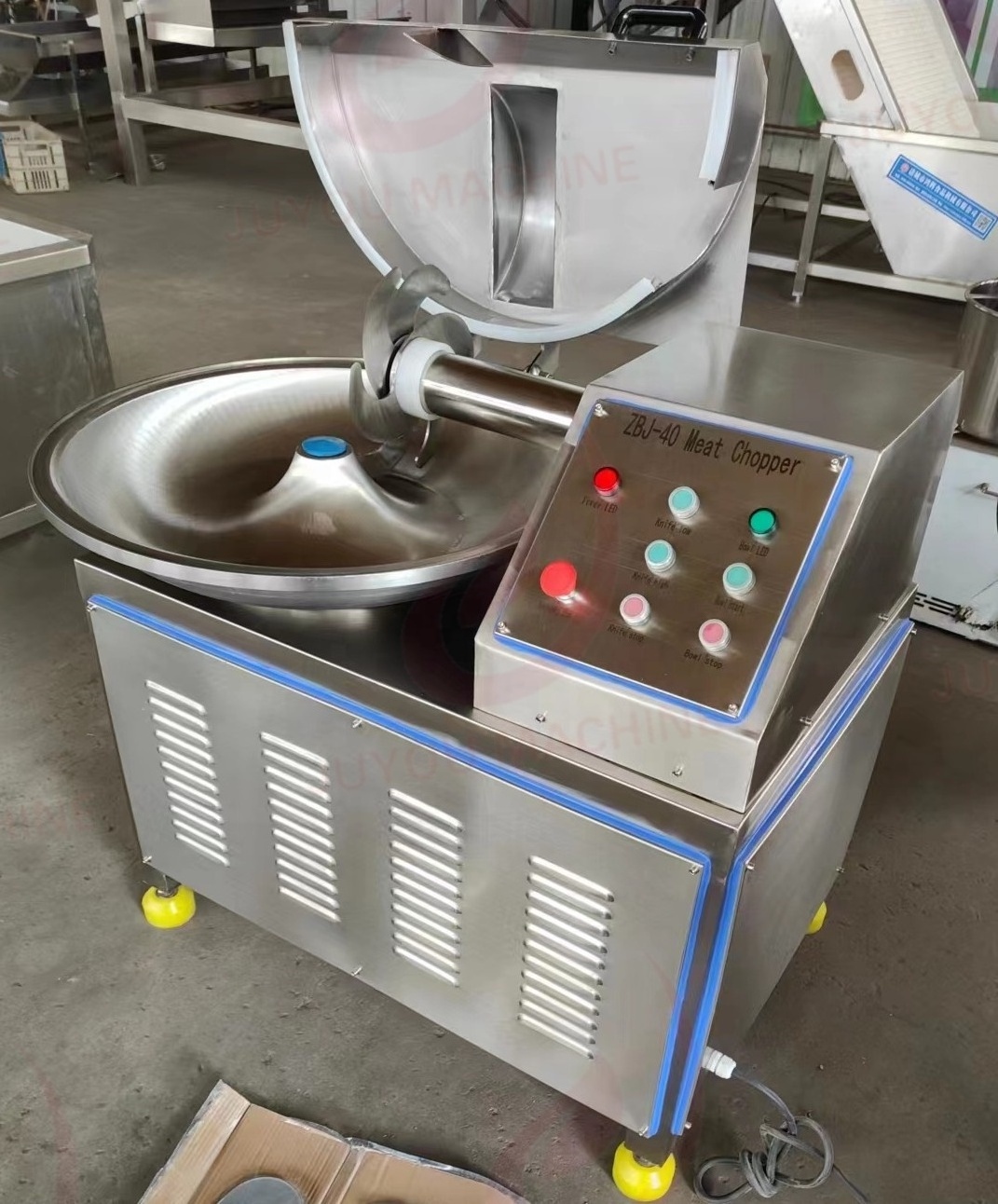 Electric Stainless Steel Meat Bowl Cutter/ Meat Cutting Grinding Machine/ Double Speed Food Processing Chopper