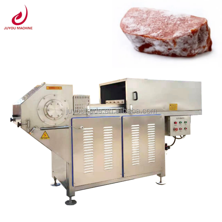 JUYOU Industrial Stainless Steel Frozen Meat Cutting Machine Chicken Frozen Block Meat Cutter Slicer Frozen Meat Crusher