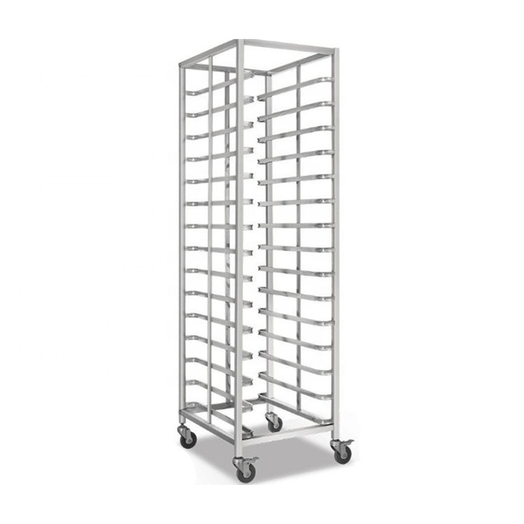 Easy to assemble 304 stainless steel tray trolley Kitchen Rack Bakery Trolley