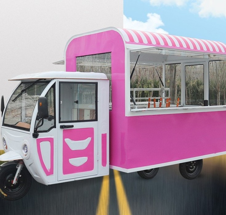 Popular Electric street fast food vending cart Mobile Food Truck Towing Mobile Food Cart