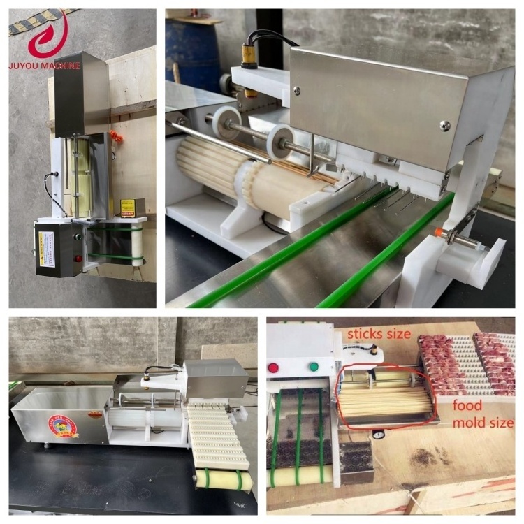 JUYOU Automatic Souvlaki Skewer Machine Doner Kebab Wear String Machine Chicken Meat satay Kebab Skewer Machine