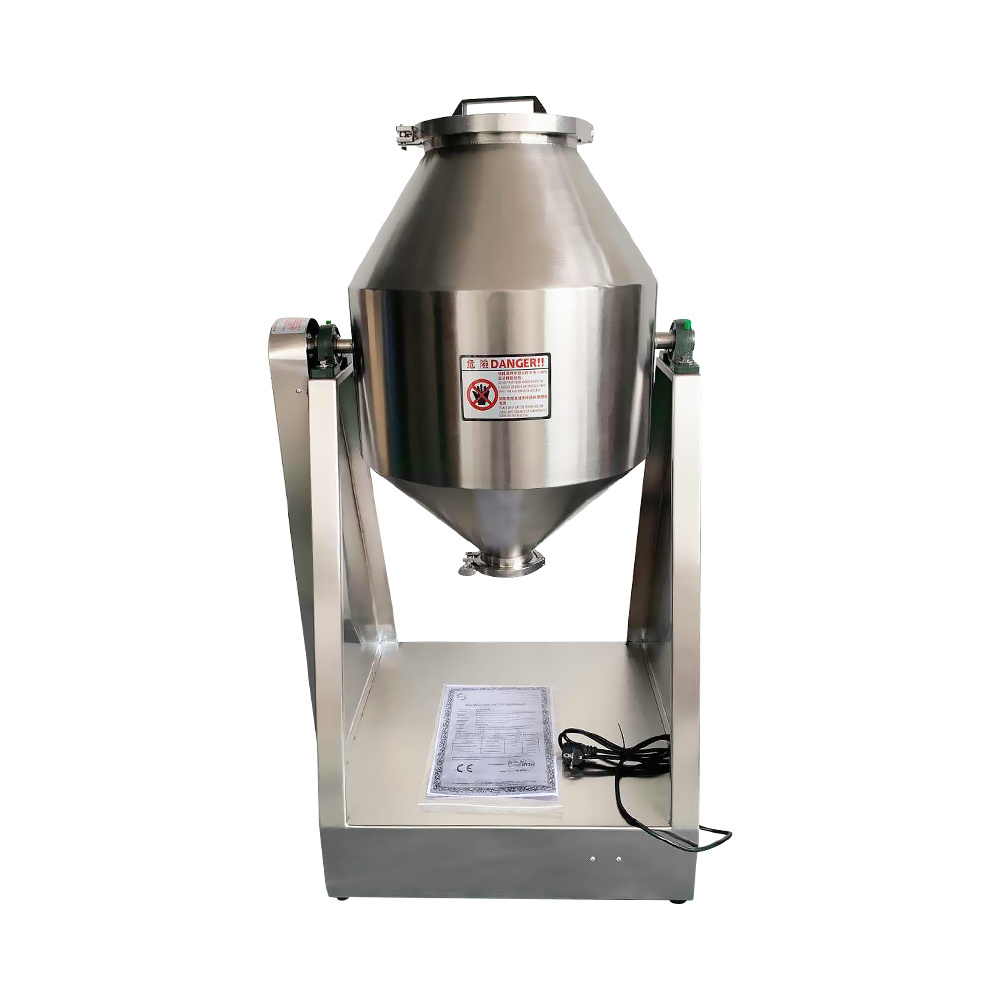 double cone dry detergent powder mixer powder blender Mixing machine screw sugar rotating rotary vacuum device drying mixer