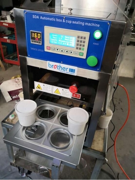 Automatic Cup Sealing Machine Tabletop Bubble Tea Plastic PP 4 Cups Sealer Machine