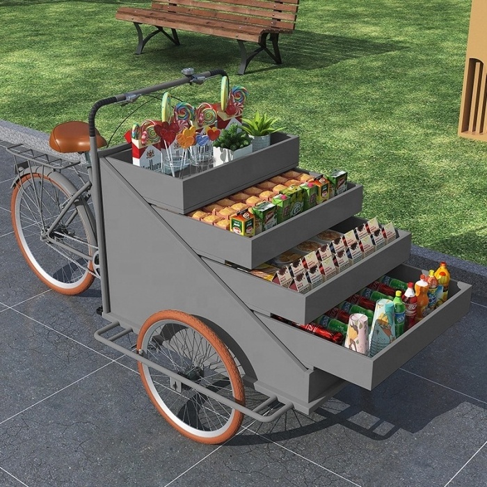 JUYOU new fast food tricycle coffee fruit vending cart coffee bike cart