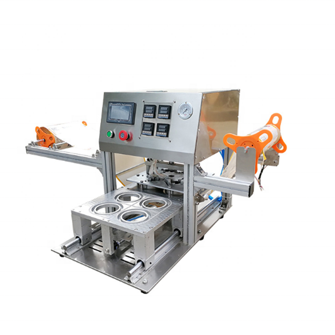 China Manual Boba Tea Cup Sealing Machine 4 cup sealing machine for jelly milk cup tray sealer