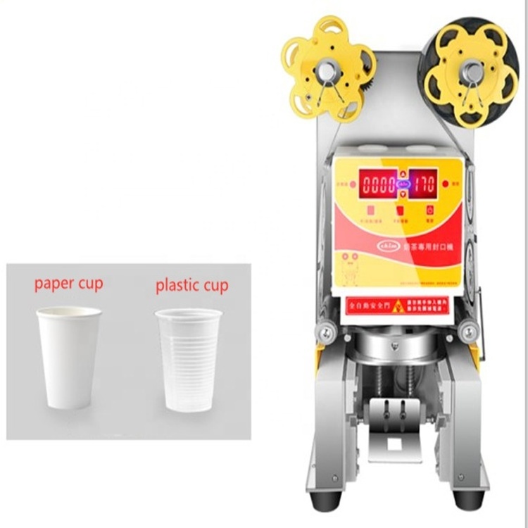 Mini Bubble Boba tea yougurt pudding 115Mm Pp Boba Tea Semi-Auto Cup Sealing Machine manual