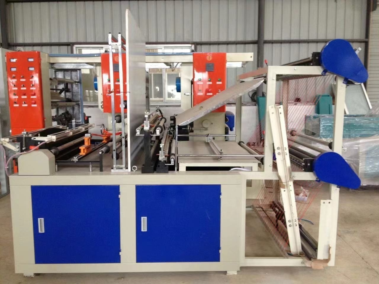 Automatic polythene nylon plastic bag production line making machine plastic handle carry bag making machine manufacture price